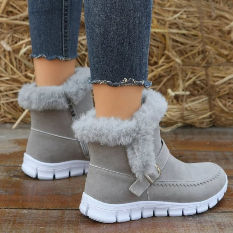 Nouvelles bottes avec design de boucle en velours côtelé