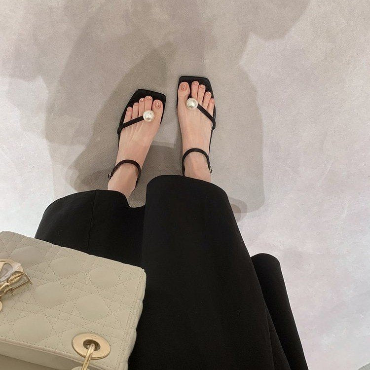 Nouveau sandale Style féerique bout carré