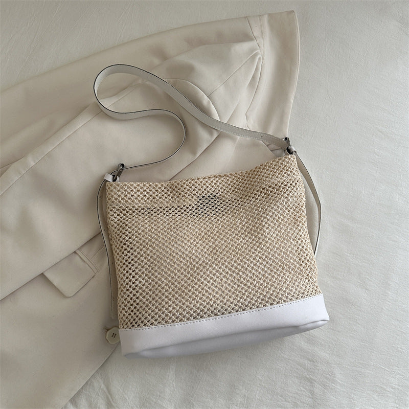 Sac de plage d'été en paille tressée