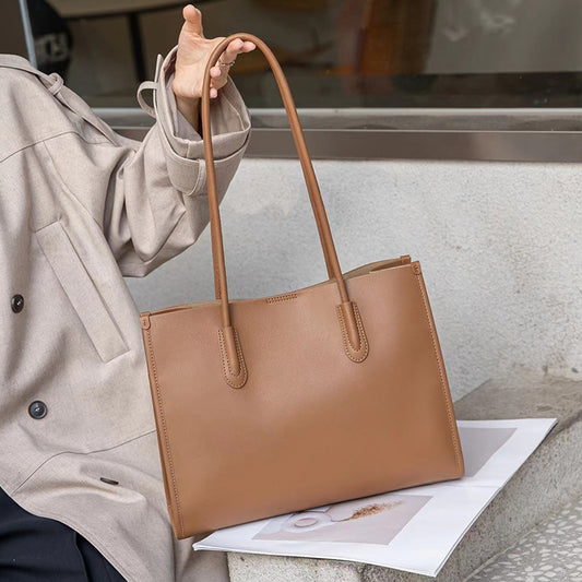 Sac en cuir véritable de grande capacité