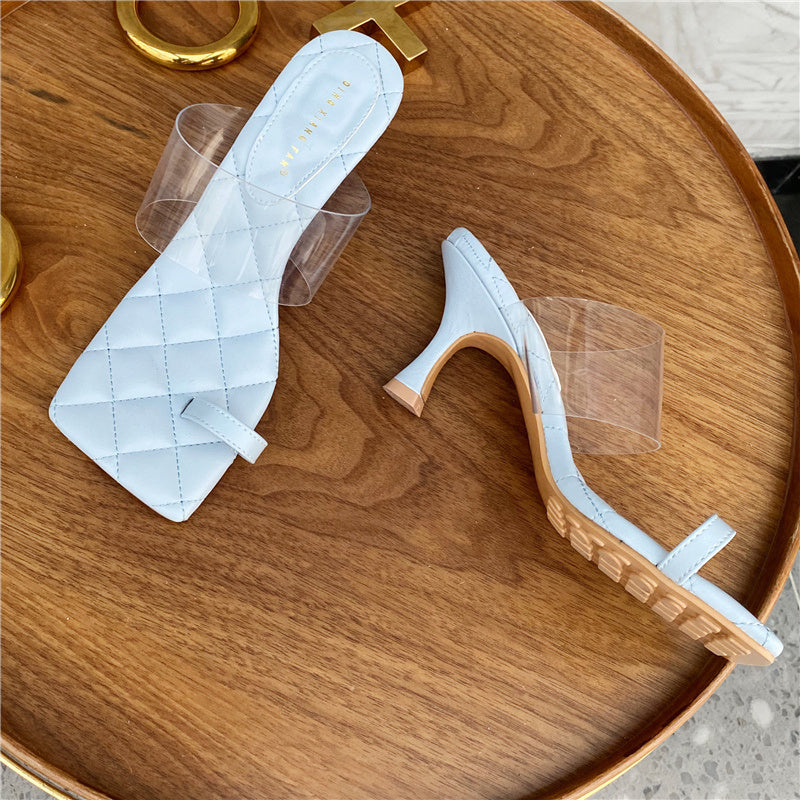 Sandales femme transparentes à talons aiguilles
