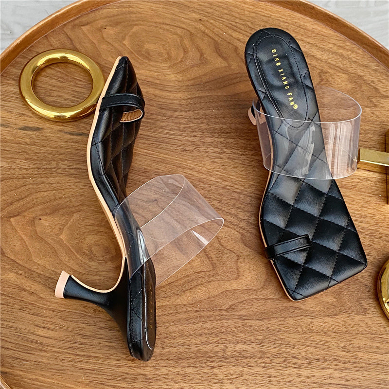 Sandales femme transparentes à talons aiguilles