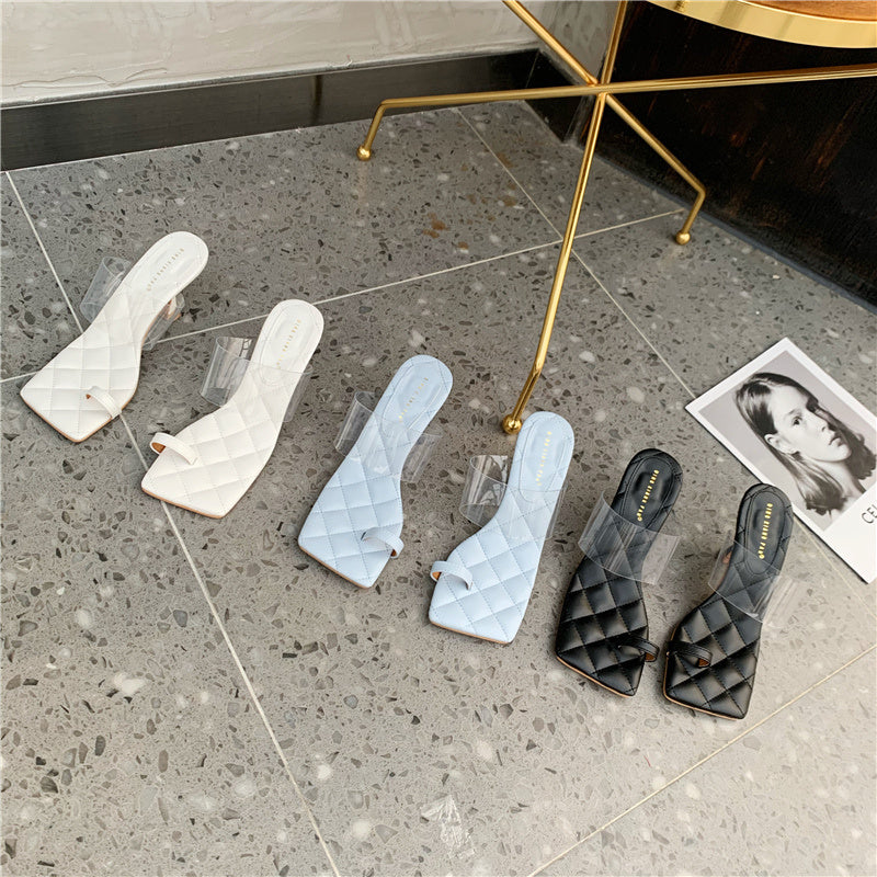 Sandales femme transparentes à talons aiguilles