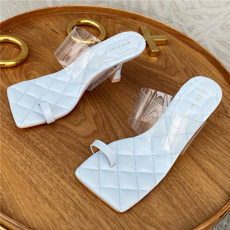 Sandales femme transparentes à talons aiguilles