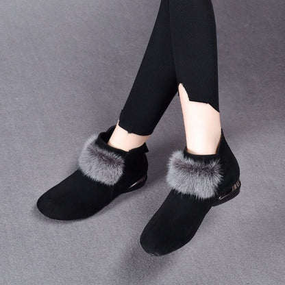 Bottes Velboa artificielles à fermeture éclair arrière