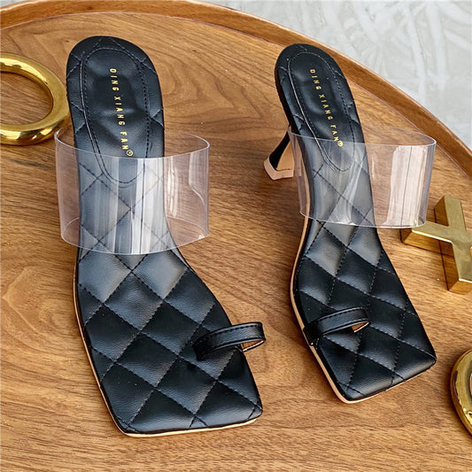 Sandales femme transparentes à talons aiguilles