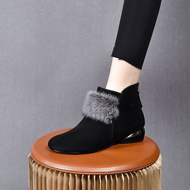 Bottes Velboa artificielles à fermeture éclair arrière