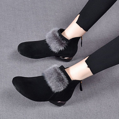 Bottes Velboa artificielles à fermeture éclair arrière