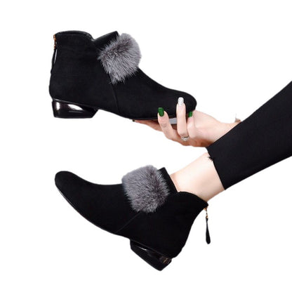 Bottes Velboa artificielles à fermeture éclair arrière