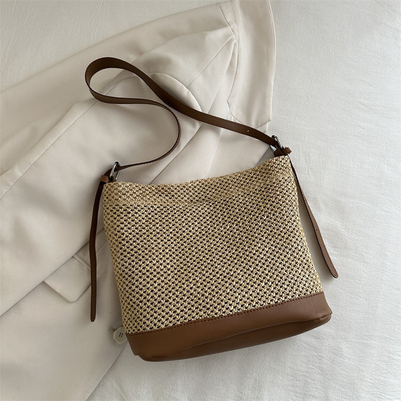 Sac de plage d'été en paille tressée